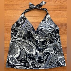Lands End Swimsuit Top Women’s Size 14 Multicolor Paisley Tankini Swimwear